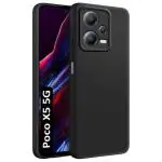 Fashionury Back Cover Case for Poco X5 5G | Matte Soft Silicon Flexible | Camera Bump Protection | All Side Shock Proof Rubberised Back Case Cover for Poco X5 5G (Black)