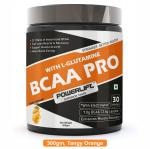 PowerLift BCAA Pro (300gm Orange) for Men & Women, with Electrolytes, Glutamine, Muscle Recovery & Endurance BCAA Powder, 7 Grams of Amino Acids, Energy drink for Workout (30 servings)