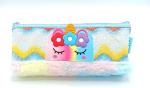 GOLD LEAF Unicorn Dreamy Theme Soft Fur Multipurpose Zipper Pouch for Kids and Girls, Penil Pouch Incomplete