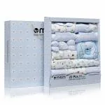 Dotmom Blue 23Pcs Newborn Baby Essential Cotton Cloth Gift Set