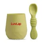 LuvLap Silicone Spoon and Training Cup Set for Baby and Toddler