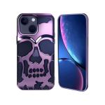 Rakulo Skull Metallic Back case Cover Hard PC Shookproof Designer Stylish Cover for iPhone 14 (Purple)