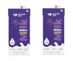 Nourish You Plant Based Millet Mlk with goodness of Ragi, Jowar, Bajra & Oats | Dairy Free | Anti-biotics free | Preservatives free | Healthy Vegan Creamy Mlk Unsweetened | No-added sugar | 2 L ( 1L each x 2 )