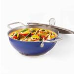 The Indus Valley Coloured Stainless Steel Kadai with Steel Lid | Blue, Large, 28.8cm/ 11.3 inch, 4.5Ltr, 1.2kg | Induction friendly | Nonstick 3-Layer Bottom, 100% Pure & Toxin-free, No Chemical Coating