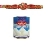 Yuvraj Multicolor Gift Hamper Rasgulla With Single Brother Rakhi Stainless Steel Gift Box