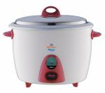 BAJAJ Majesty RCX, 2.8L Rice Cooker, Stainless Steel, White & Red