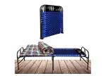 Crempire Magic Bed, Portable Bed, Folding Bed for Kids, Folding Bed for Sleeping, (Black & Blue with Bedsheet)