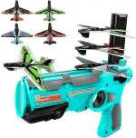 QUALITIO Airplane Launcher Toy Flying Toy Auto-Launcher with 4Pcs Foam Glider Planes.