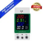 amiciSense AC Digital Energy Meter, 160-275V 100A Active Power Voltage Current Power Factor Energy Monitoring Device with Colorful LED Display, Din Rail Mount