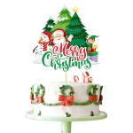 Zyozique Merry Christmas Cake Topper Color Christmas Party Cake Decoration Pack of 1
