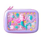 Smily Kiddos Multipurpose Purple Holographic Cartoon Zipper Pencil Case