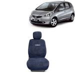 Kingsway Towel Fabric Car Seat Covers for Honda Jazz, 2009 - 2014 Model, Material: 100% Cotton, Color : Grey, Complete Set of All Seats (Car Specific Front + Rear Seat Covers)