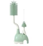 Adore Li'l Tusker 3 in 1 Bottle Cleaning Brush kit with Drying Stand (Green)