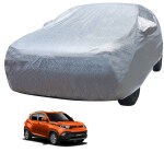 Auto Hub Car Body Cover Compatible with Mahindra KUV100 with Mirror Pockets, Triple Stitched, Water Resistant Car Cover, Metallic Silver