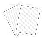 WAYTOBUY Black Border with Page Number Ruled Paper for Assignment or Project 60 A4 Ruled Paper, One Side Ruled (Single Line) for Students (70GSM Quality, 60 Sheets, BLPG1001)
