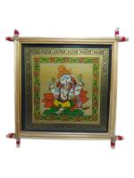 SAI SAMARTH ARTS Handmade Square Stone Palm Leaf Photo Frame with Glass