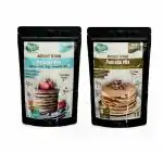 Rootz & Co. Healthy Instant Pancake Mix - 600gms Combo (Pack of 2) Dark Chocolate & Vanilla - 300g Each- Gluten Free, No Maida, No Cornstarch, No Added Sugar