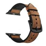 LIDDU Leather Smart Watch Strap for Fire Boltt Ring BSW005 (Brown)