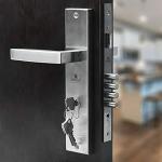 Voltizi Rustproof Premium Mortise Door Lock Handle Set 1 pair door handle, 1 Bullet door lock,1 Cylinder, 3 keys, Spindle, Installation screws (Silver, Stainless Steel)