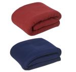 VORDVIGO Combo Pack of 2 Single Bed Plain Polar Fleece Blanket_Size - 60*90 inch, color-Red&Blue