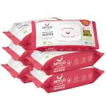 Mylo Gentle Baby wipes with 98% Pure Water, Coconut Oil & Neem With Lid 80 Pieces (Pack of 6)