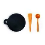 The Indus Valley Black Cast Iron Tawa with Flip and Stir 11 inch