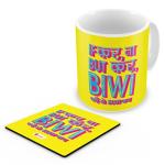 Indibni Hand Drawn Typography Of Popular Marriage Quote Mug And Coaster Valentine Gift For Girlfriend Wife 2