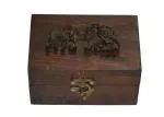 Lavanshi Brown Wooden Jewellery Box 8 x 13 cm