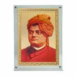 Hawai Swami Vivekananda Photo with Acrylic Frame for Table Decor , Car Dashboard Décor, Prayer Room | Magnetic Replaceable Photo Acrylic Frame |SFDI363_ACRYLC_PKT