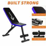 FirstFit Multipurpose Weight Bench | 3 in 1 Adjustable Incline, Decline and Flat Bench for Weight Strength Training, Sit Up | Gym Bench for Home, Gym (Blue,Black) - Max Weight Capacity: Upto 500 kgs