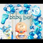 SV Traders It's A Boy Decoration/Welcome Baby Boy Decoration/Baby Shower Decoration Combo Kit Of 100 Pcs