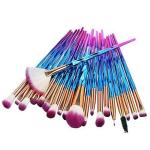 Glamour Beauty Diamond Makeup Brushes - Set of 20, Multicolour
