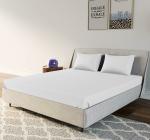 LIVING LEISURES Breathable White Solid Cotton Bedsheet with Pillow Cover Set 2.54 x 2.24 m (King size)
