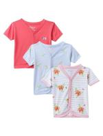 Mi Arcus Printed Cotton Vest/Baniyan/Innerwear/Jhabla For Baby Girl/Kids/Boy Front Open With Short Sleeve Pack Of 3