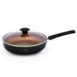 Dé PRISM Delight Non-Stick Fry PAN with Steel LID (24 cm 1.5 LTRs - Copper Black)