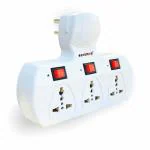 eSYSTEMS 3+3 Multi Plug Universal Socket Adaptor with Led Indicator, Individual Switches, Fuse Protection & Short Circuit Protection Extension Board l Cordless