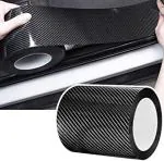 assault Black Carbon Fiber Style Waterproof Car Seal Strip Door Edge Cover Guard Anti-Scratch Step Decoration Cover Tape