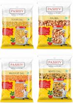 PASHIV (UNPOLISHED) COMBO OF TOOR DAL, RAJMA, MASOOR DAL AND MIXED DAL (Pack of 4 500gms each)