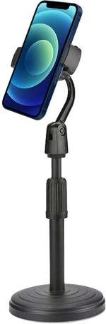 G2L Universal Mobile Stand for Table with Adjustable Height | 360 Degree Rotation Tripod Bracket, Monopod Kit (Black, Supports Up to 800 g)