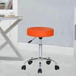 CLASSELA Doctor Stool with Adjustable Height, Wheels and Bonded Leather Upholstery, Sitting Stool for Home & Office, Round Bar Stool Chair