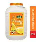 AV GROUP Pure Groundnut OiL | Filtered Groundnut Oil Jar -15 L | Mungfali ka Tel -15 liter.