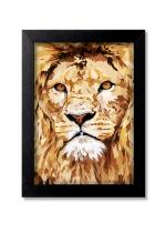 Blue Nexus colorful Lion Nature Wall Poster with Wall Frame Room Art Painting Collection A4 size 10x13