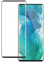 Lustree Motorola Moto Edge Plus Black Tempered Glass Scratch Proof and Bubble Free Screen Protector with Dry and Wet Wipe