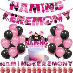 Zyozique 41 Pcs -Girl Boss Baby Theme Naming Ceremony Decoration/Naming Ceremony Decoration Items for Baby/Naming Ceremony Decoration - Colour Pink