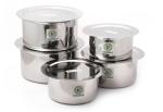 Coconut Stainless Steel Tope Set & Lids Induction Bottom Cookware Set (Stainless Steel, 10 - Piece)