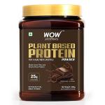 WOW Life Science Plant Protein Powder - Made From Pea & Brown Rice Protein -chocolate Flavour