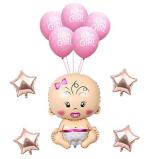 Grandshop Blue Aluminium, Rubber Large Size Baby Foil Balloon, Mini Star Foil Balloon, Its A Boy Printed Balloons