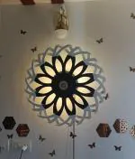 URJA Wheels Rotating Wheel with LED Light Wooden Kinetic Sculpture for Home Interior/Home Decor