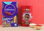 SurpriseForU Set Of 3 Rakhi With Cadbury Celebration Hamper | Rakhi With Cadbury Celebration For Brother | Rakhi Chocolate Gift | 057
