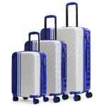Nasher Miles Vegas Hard-Sided Polycarbonate Luggage Set of 3 Blue&Silver Trolley Bags (55, 65 &75cm)
